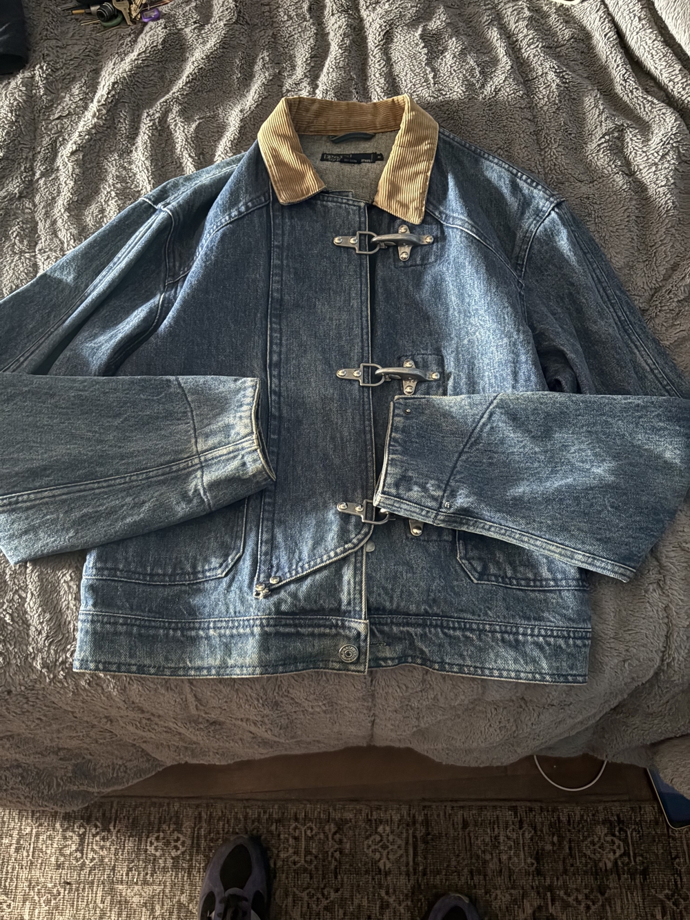 Ralph Lauren Blue Denim Jacket with Tan Corduroy Collar